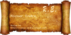 Rozner Endre névjegykártya